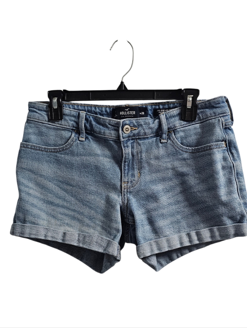 Hollister Cuffed Midi Jean Shorts Size 7 Low Rise